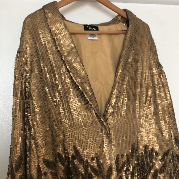 Beautiful gold sequined jacket size 3x - Picture 4 of 12
